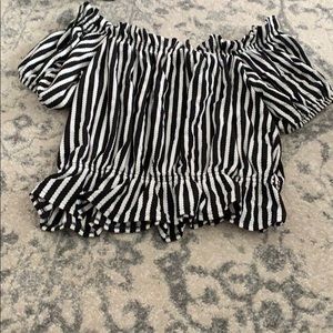 Striped off the shoulder top